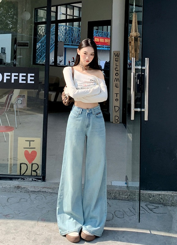 Sunset Ombre Wide-Leg Denim Pants mry001751