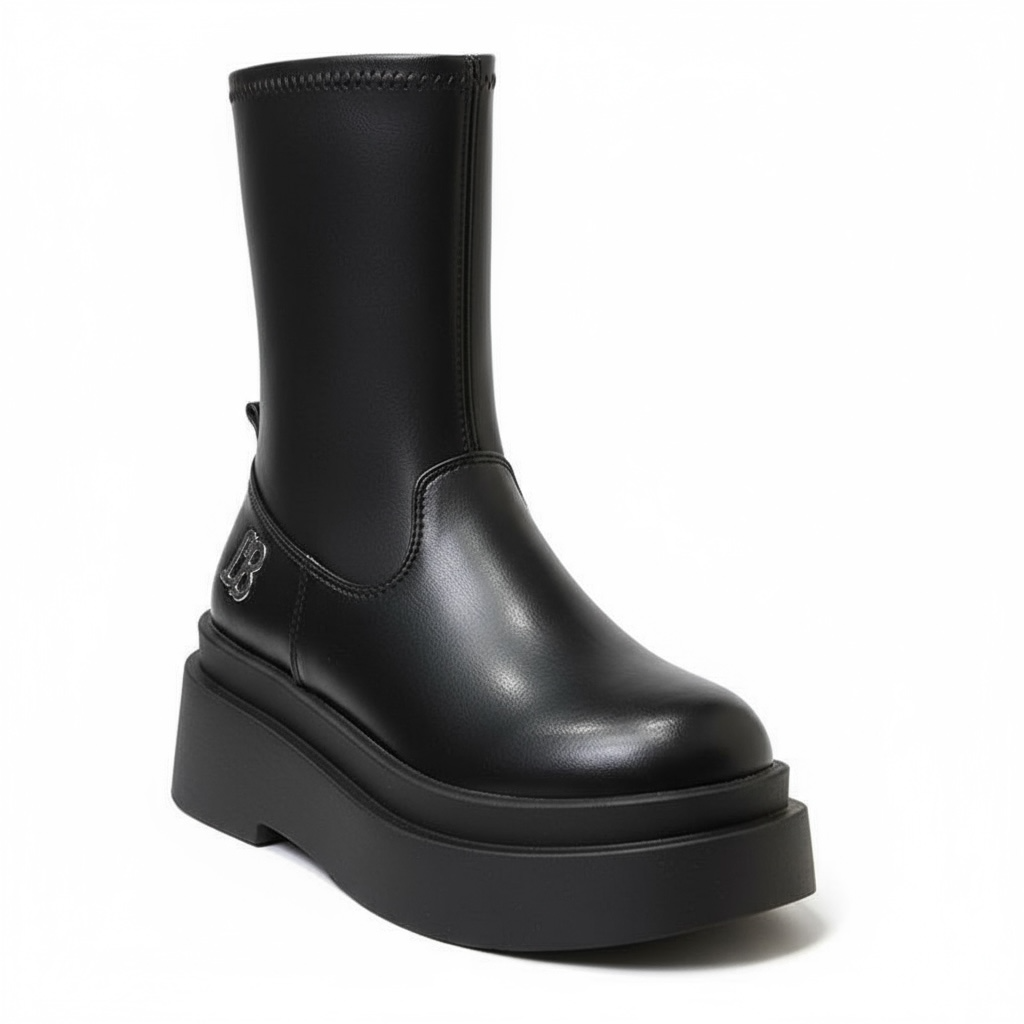 【2type】Smooth Leather Platform Boots mry001963