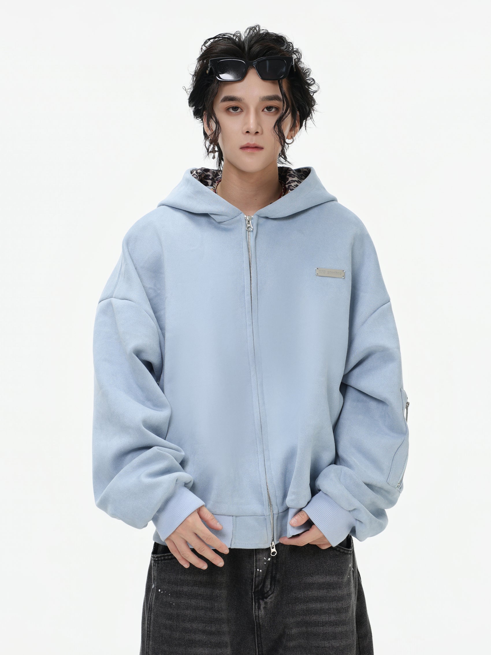 【評価★4.8以上／高品質】Leopard Lined Oversized Zip Hoodie Jacket mry001903