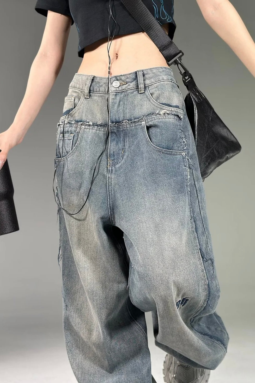 『SNS大人気デニム💥』【COVER:FIT】Vintage Fade Loose Fit Denim Pants mry001781