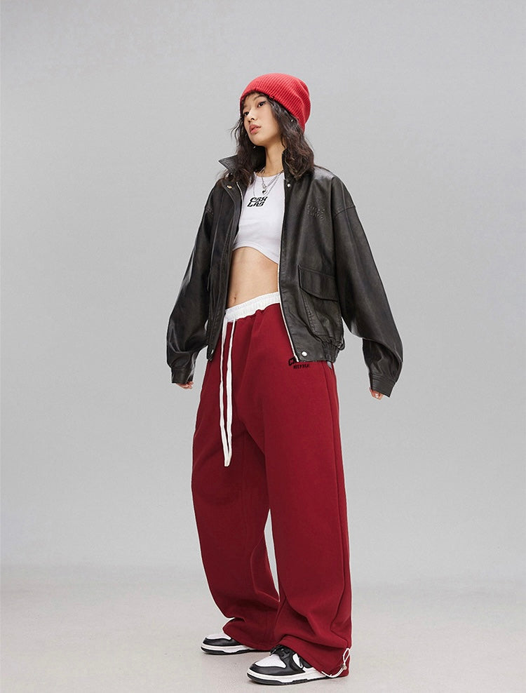 【3color】Logo Drawstring Wide Sweatpants mry001723