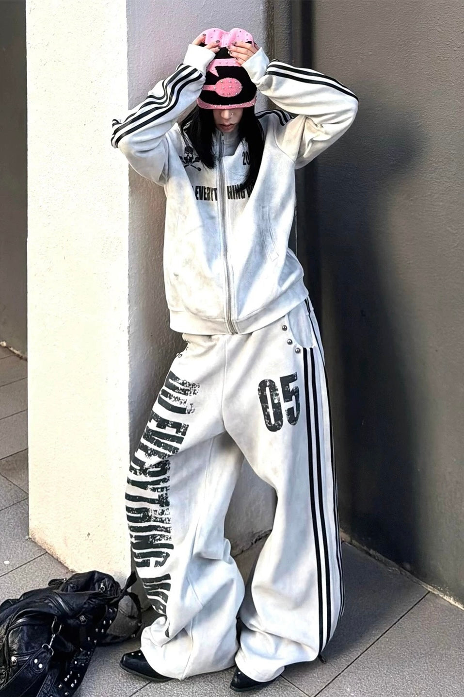 【Set-Up】Washed Pink Track Suit mry002169