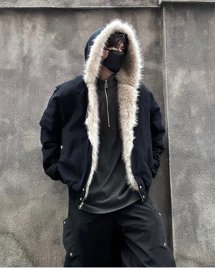Warm Fur Trim Zip Jacket mry001794
