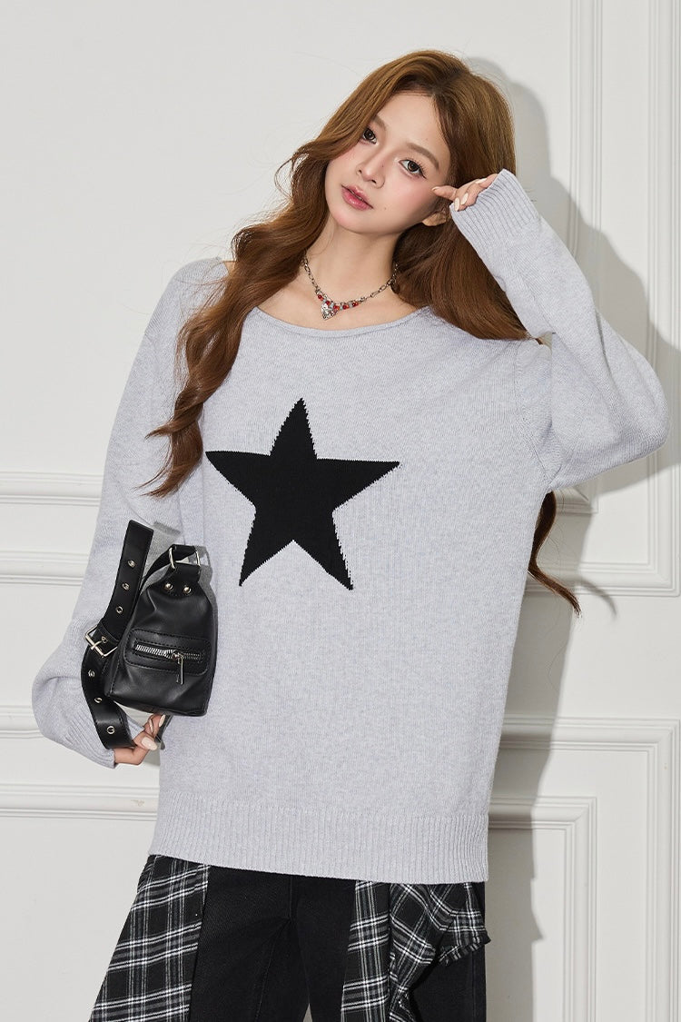 Star Graphic Knit Sweater mry0022567