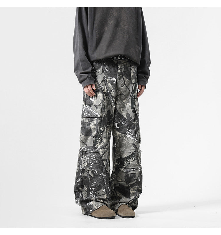Grunge Camo Utility Pants mry001699