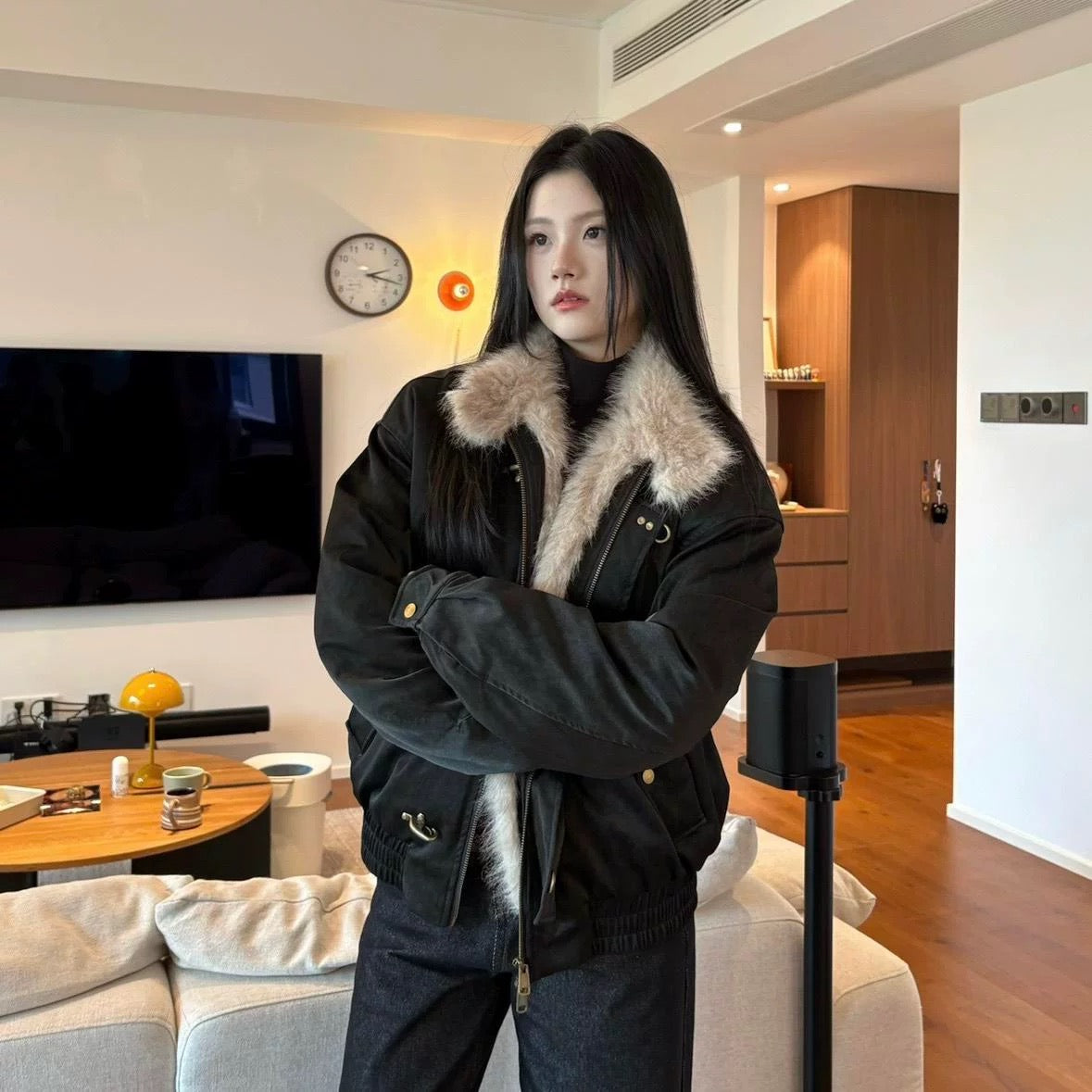 【イチオシアイテム🌟】 Fireman Toggle Hook Fur Jacket mry001989