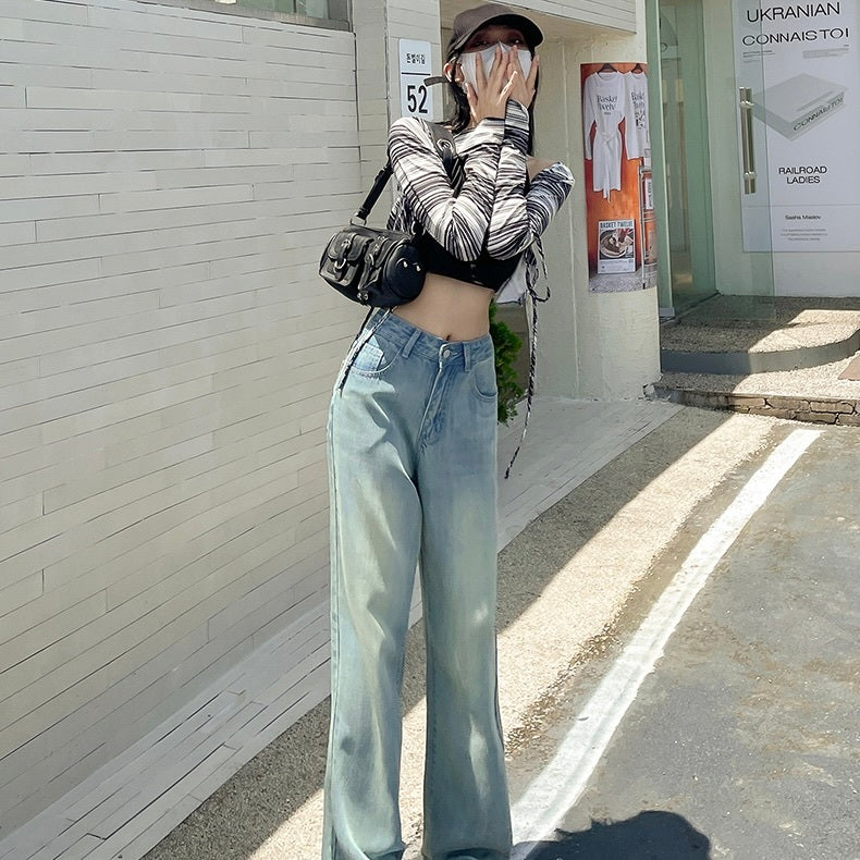 ハイウエスト　ルーズストレート　ワイドパンツ　mry000005
