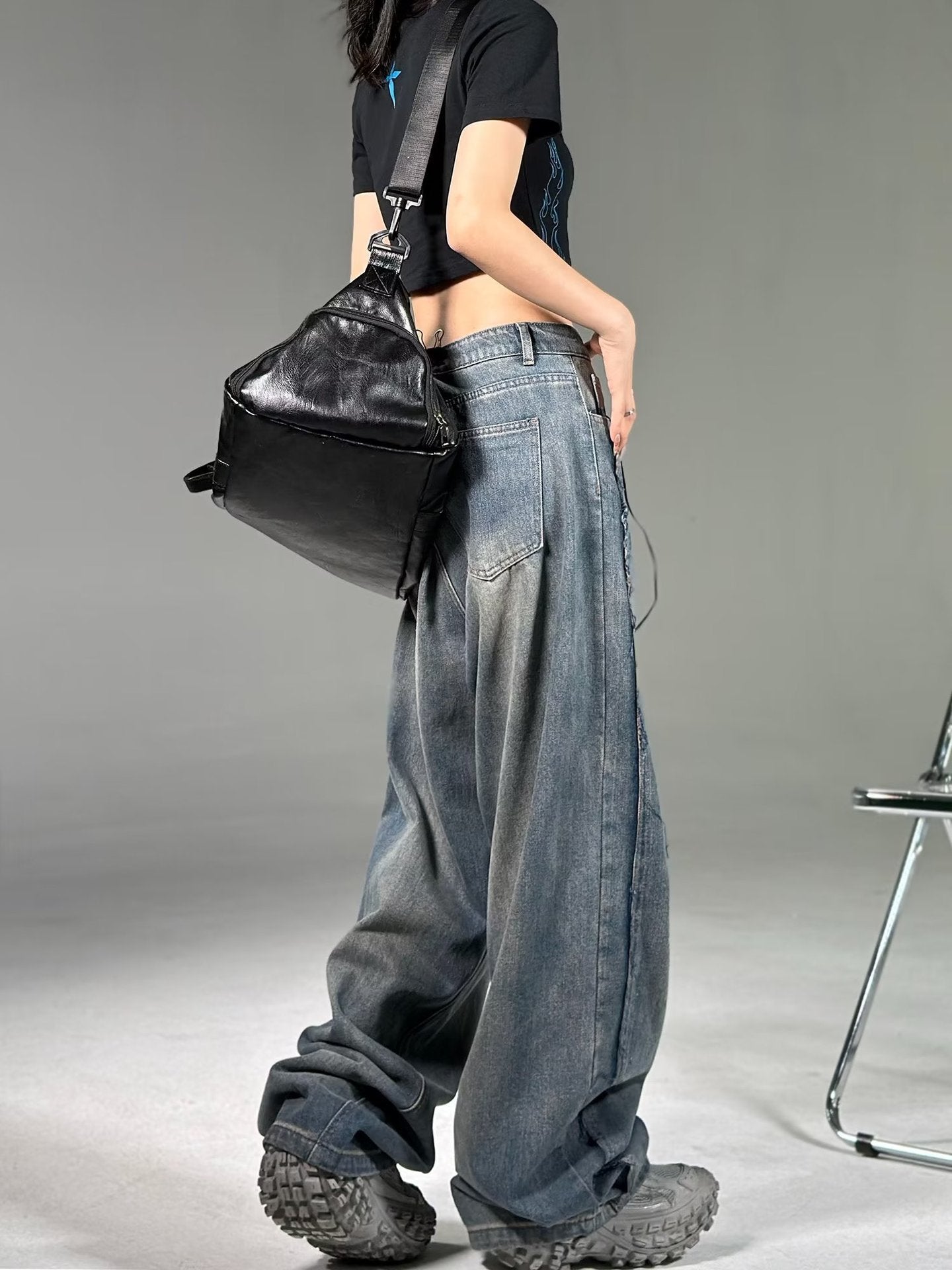 【COVER:FIT】Vintage Fade Loose Fit Denim Pants mry001781