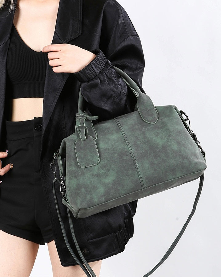 Washed Leather Boston Bag mry002316