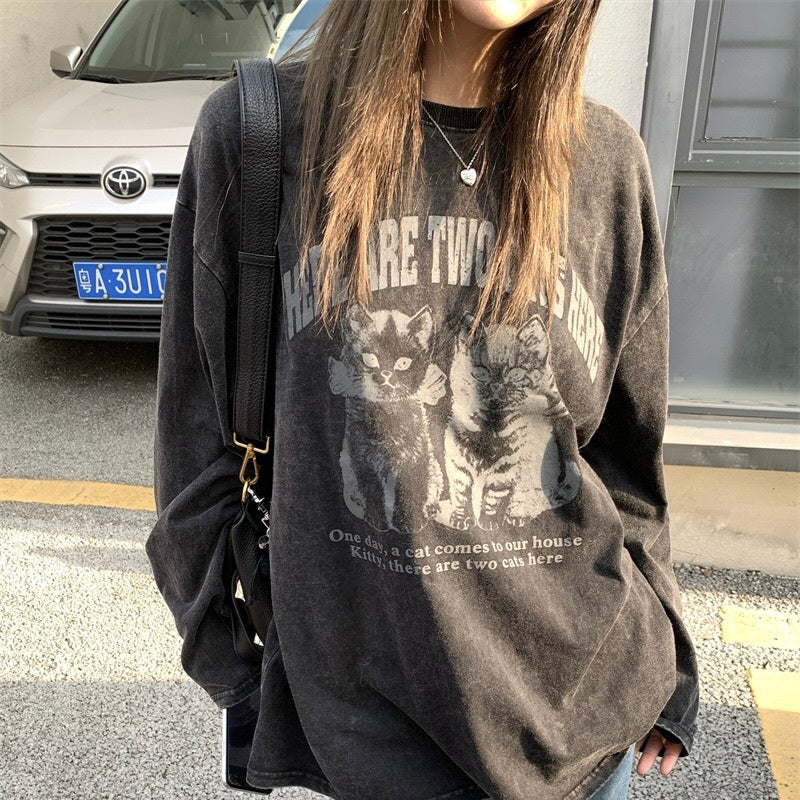 韓国カジュアル 韓国デザイン 韓国ストリート ロングスリーブTシャツ mry001085