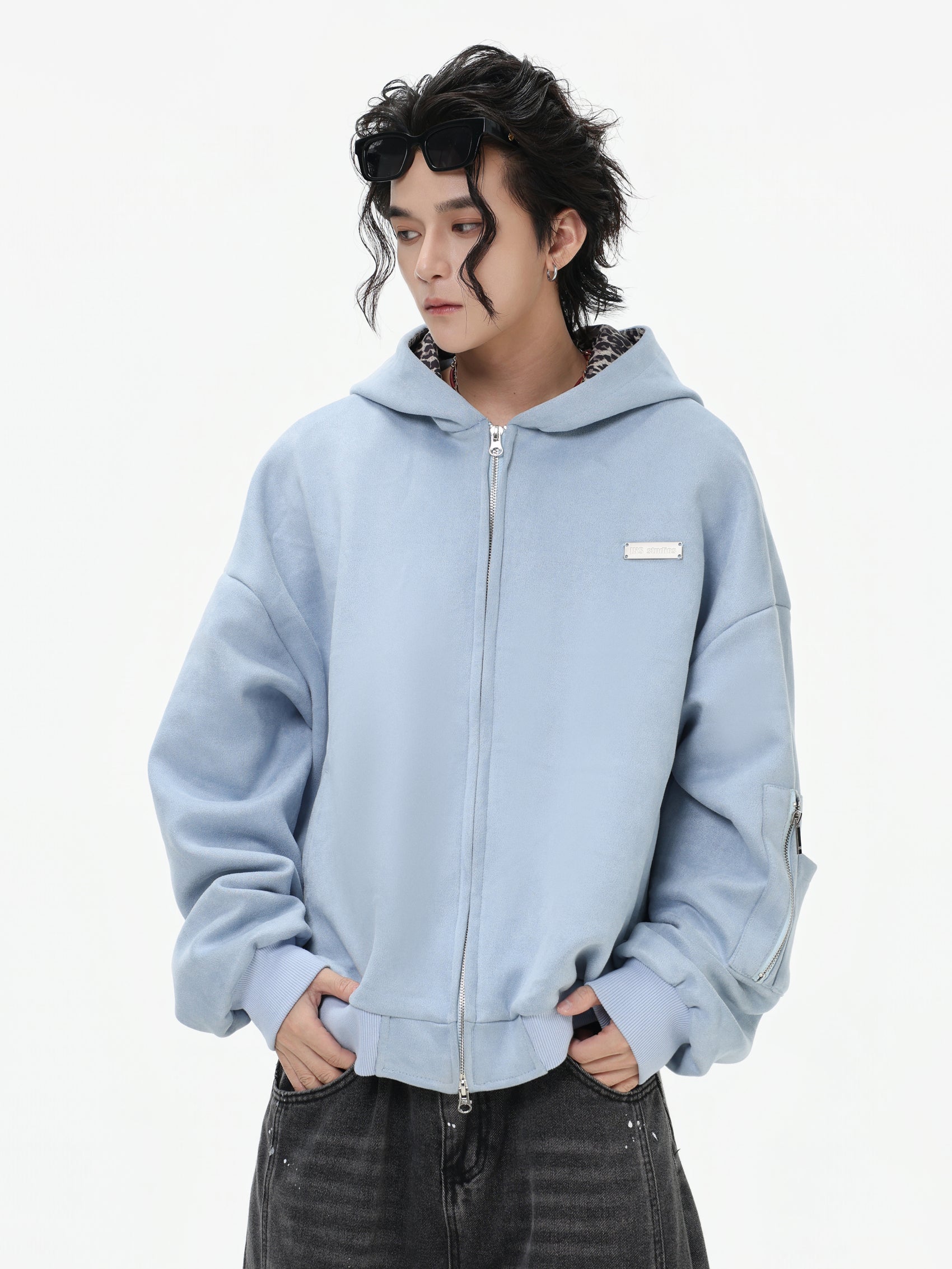 【評価★4.8以上／高品質】Leopard Lined Oversized Zip Hoodie Jacket mry001903