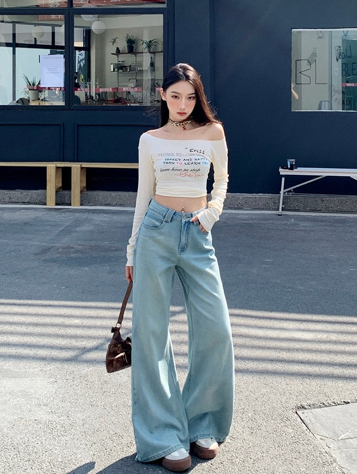 Sunset Ombre Wide-Leg Denim Pants mry001751