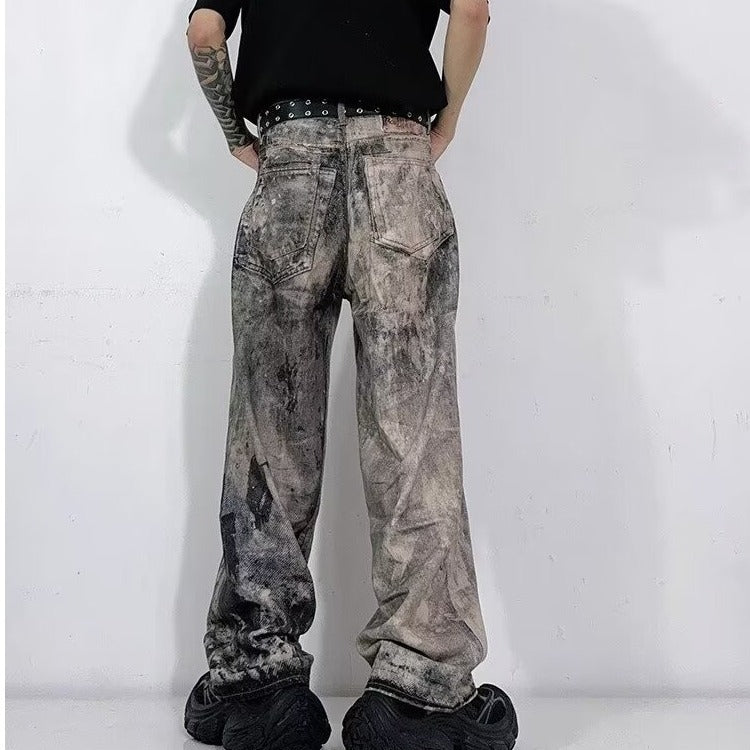 【Unisex】Retro Vintage Denim Pants mry001339