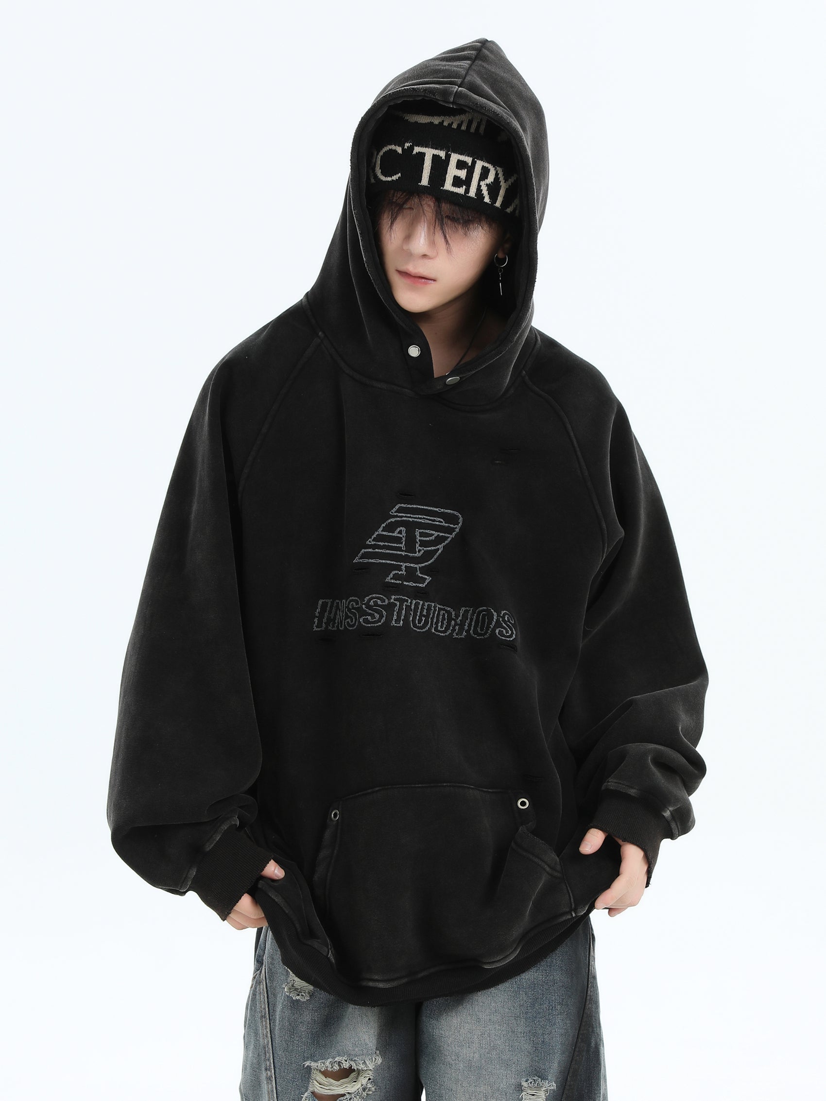 【評価★4.8以上／Tops】Washed Logo Oversized Hoodie mry001914