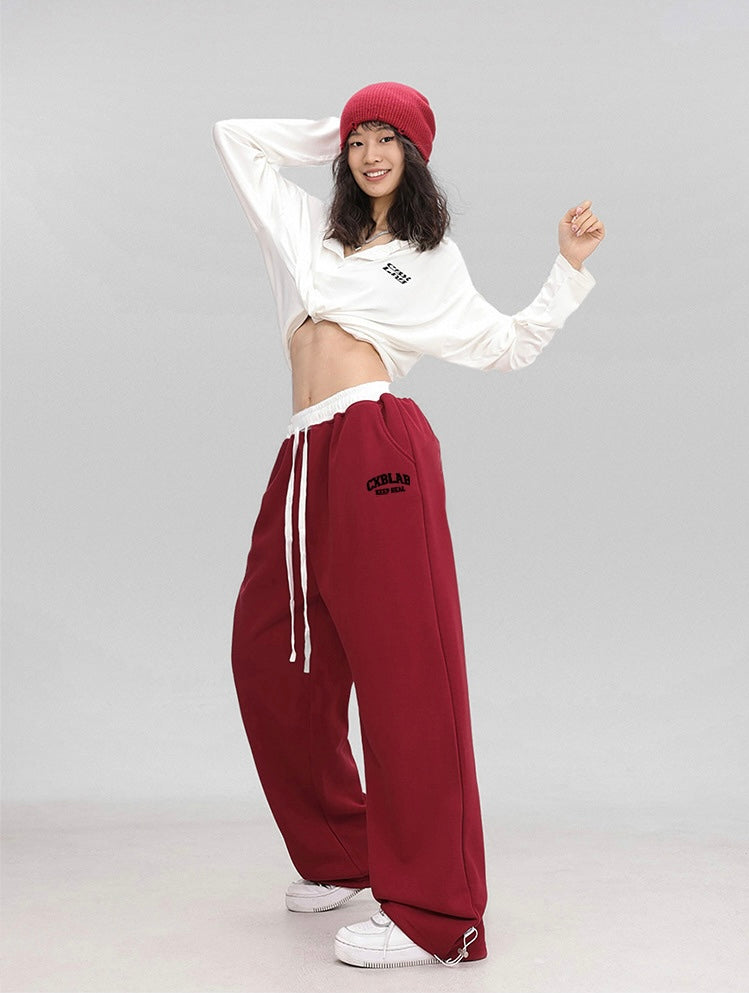 【3color】Logo Drawstring Wide Sweatpants mry001723