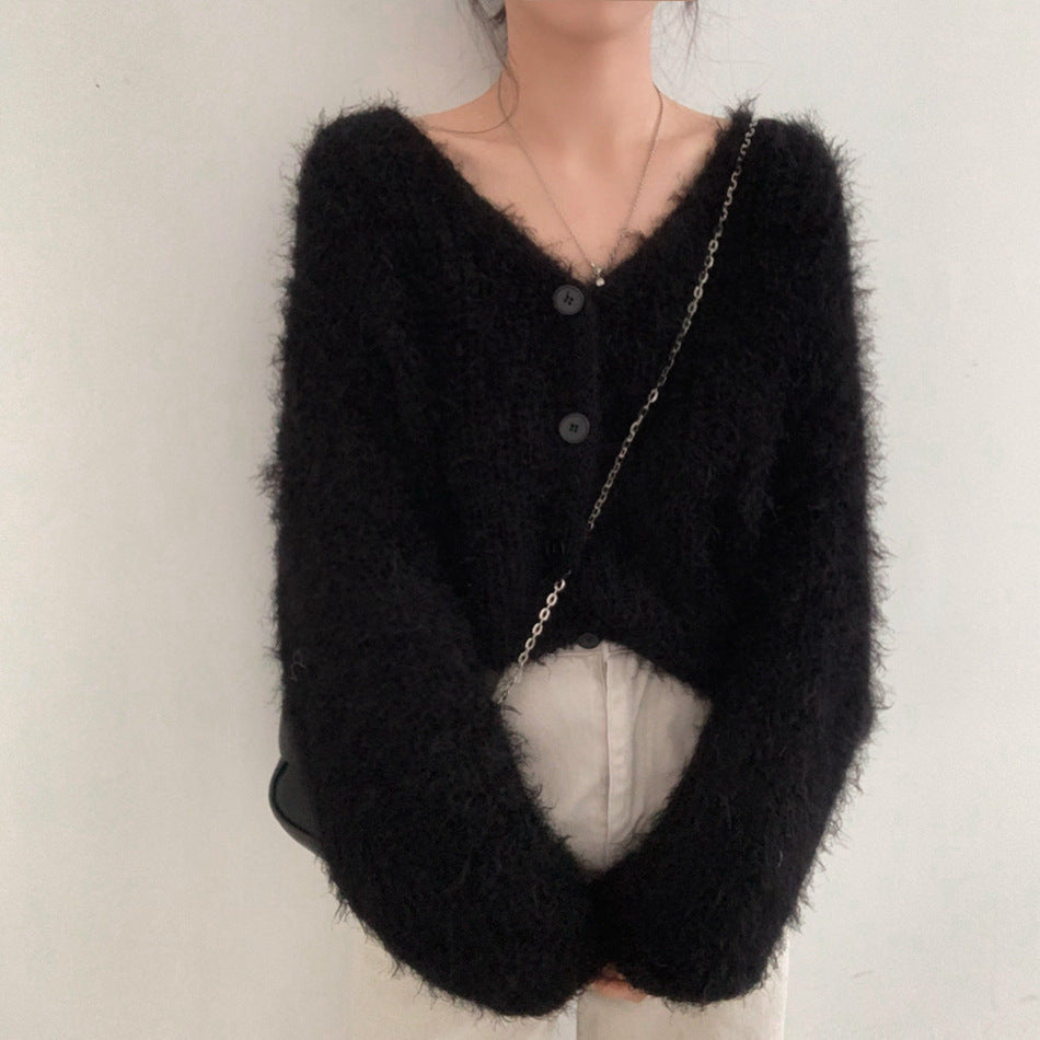 3カラー展開 フェザーニットカーディガン mry001499