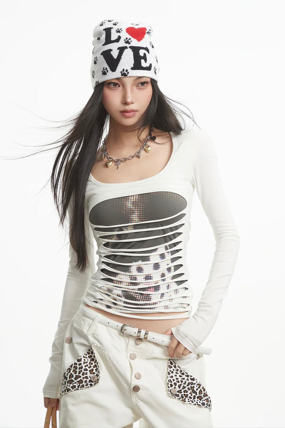 【トップス／人気商品】カットアウトデザイントップス mry001998