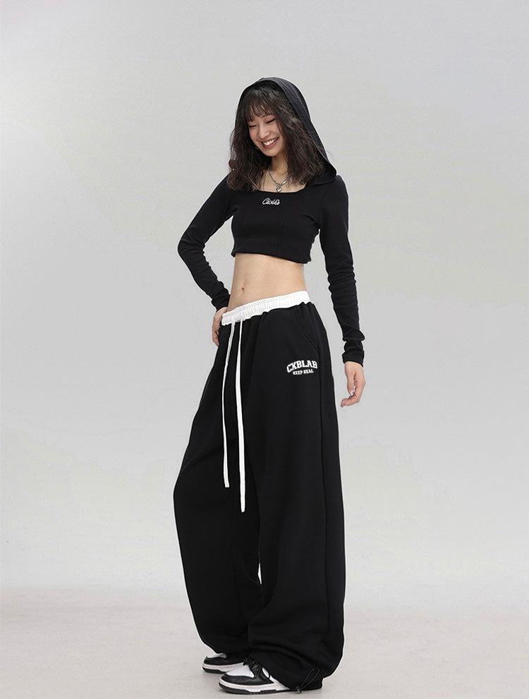 【3color】Logo Drawstring Wide Sweatpants mry001723