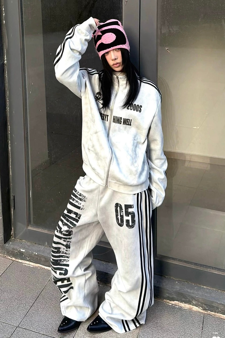 【Set-Up】Washed Pink Track Suit mry002169