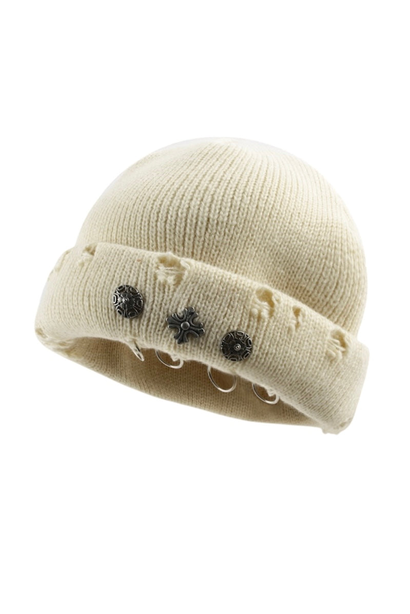 Distressed Knit Beanie mry002206