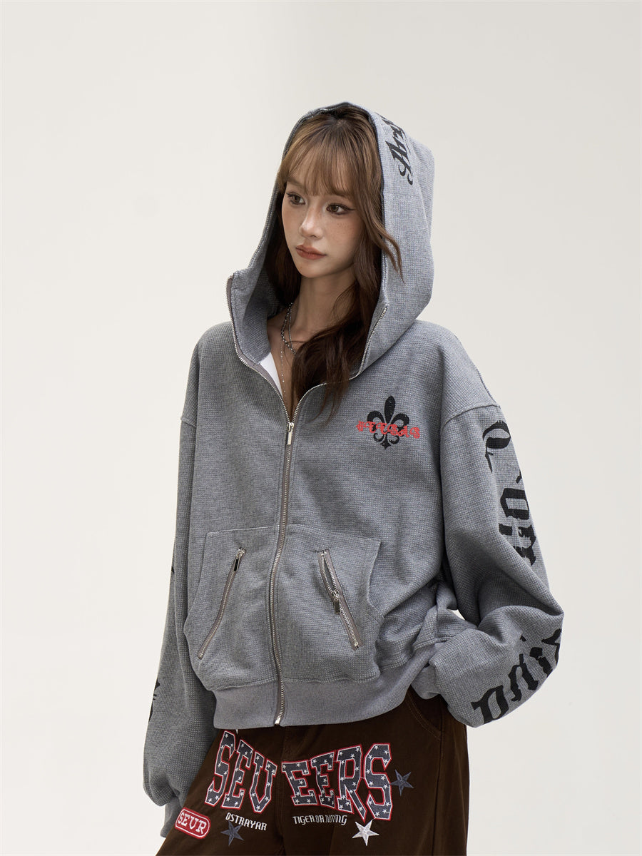 【評価★4.8以上／高品質】Unisex Oversized Gothic Graphic Hoodie mry001899