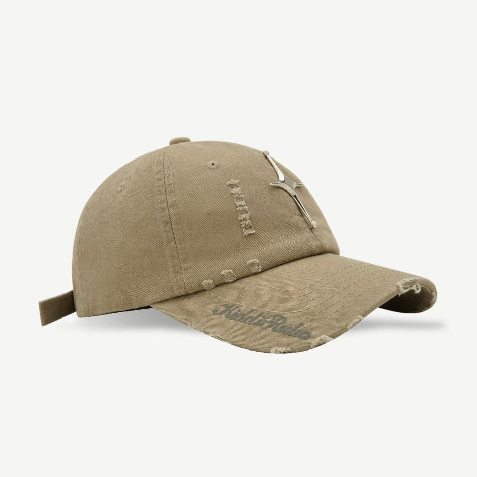 【4color】Distressed Metal-Accent  Cap mry001613