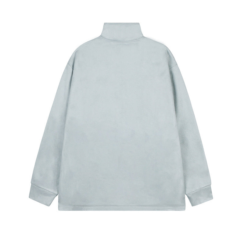 【特別価格 / 2color】Unisex Half-zip tops with diagonal design　mry001591