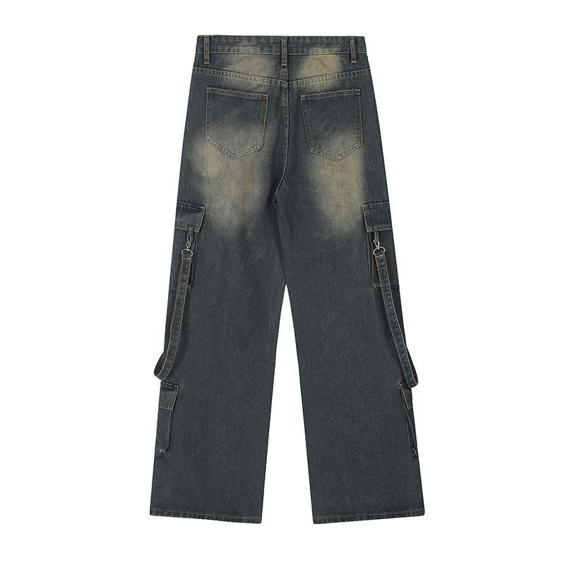 Shadow Strap Wide Denim Pants mry001690