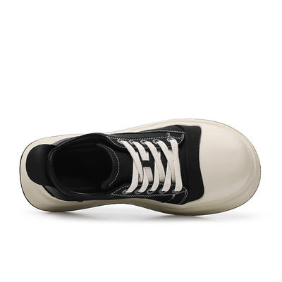 【Unisex / 22.5cm-27cm】Black Round Head Shoes スニーカー mry001596