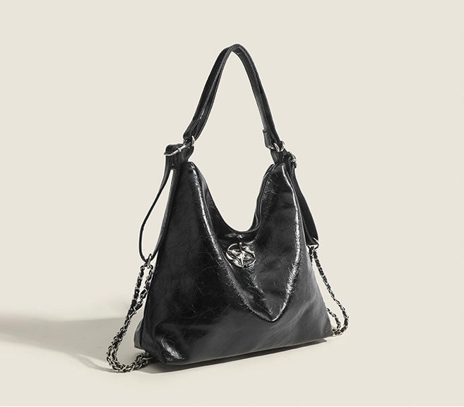 【2color】Lustrous Chain-Detail Shoulder Bag mry001665