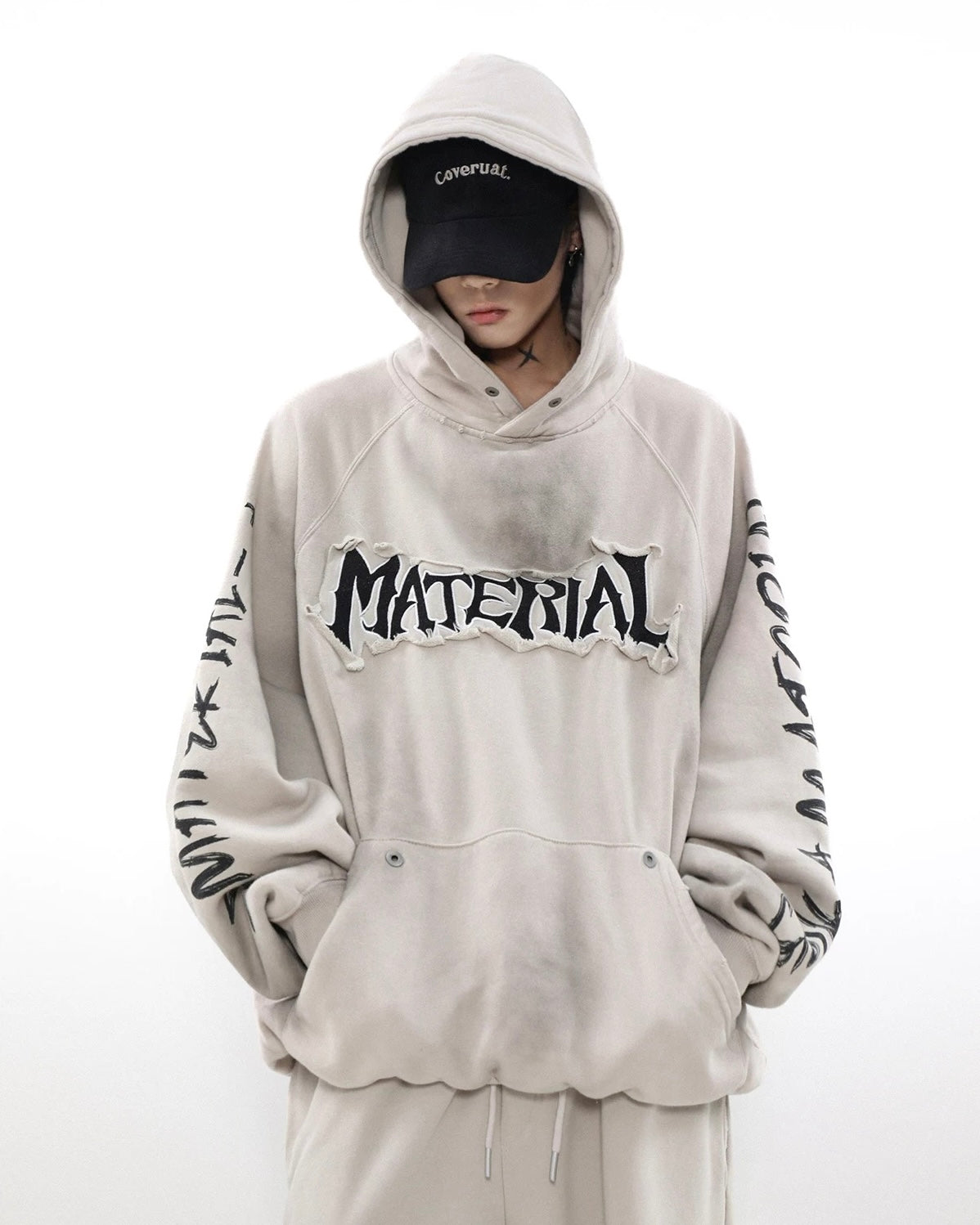 【評価★4.8以上／Tops】UNISEX DAMAGE DOLMAN HOODIE mry001906