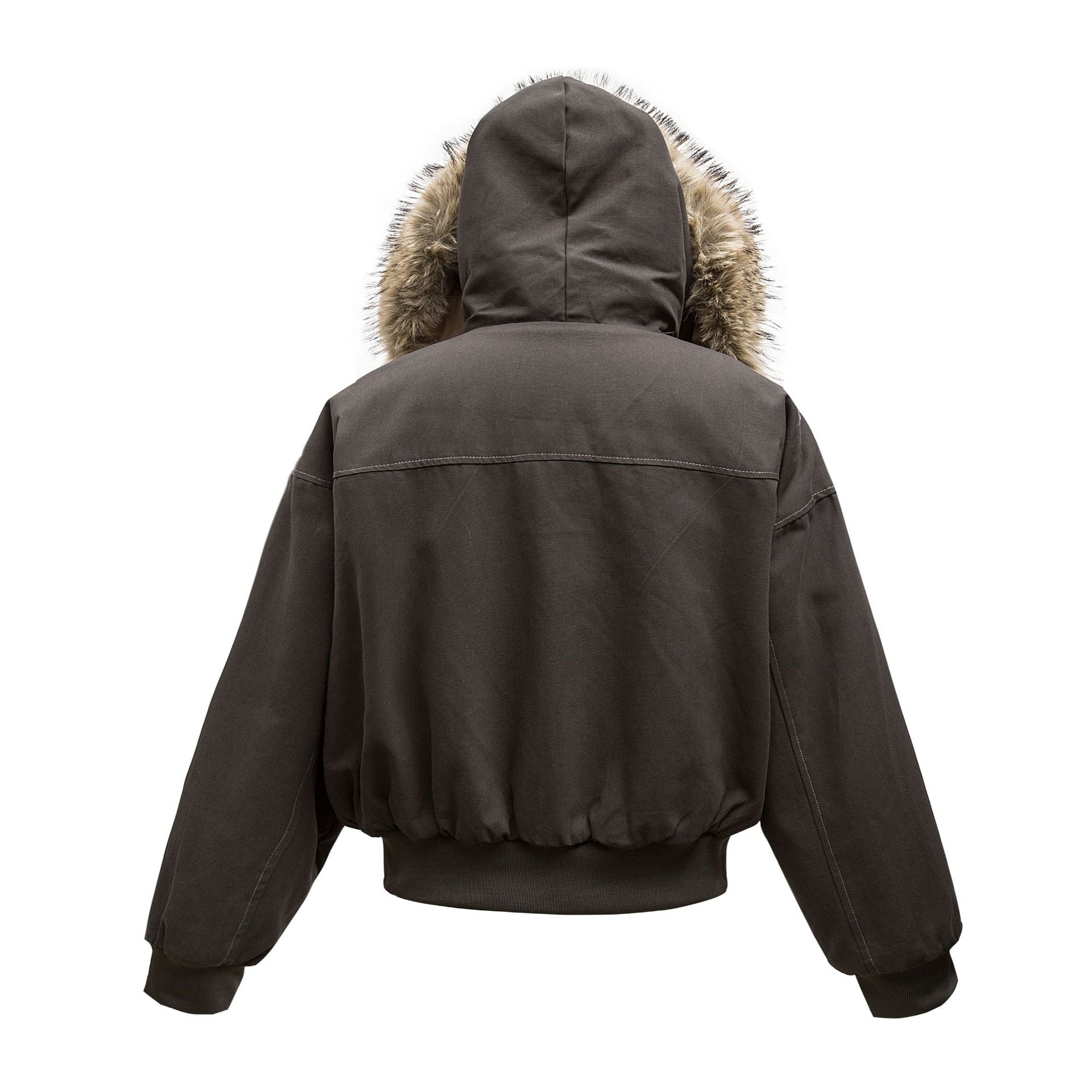 Fur Hooded Bomber Jacket mry001796