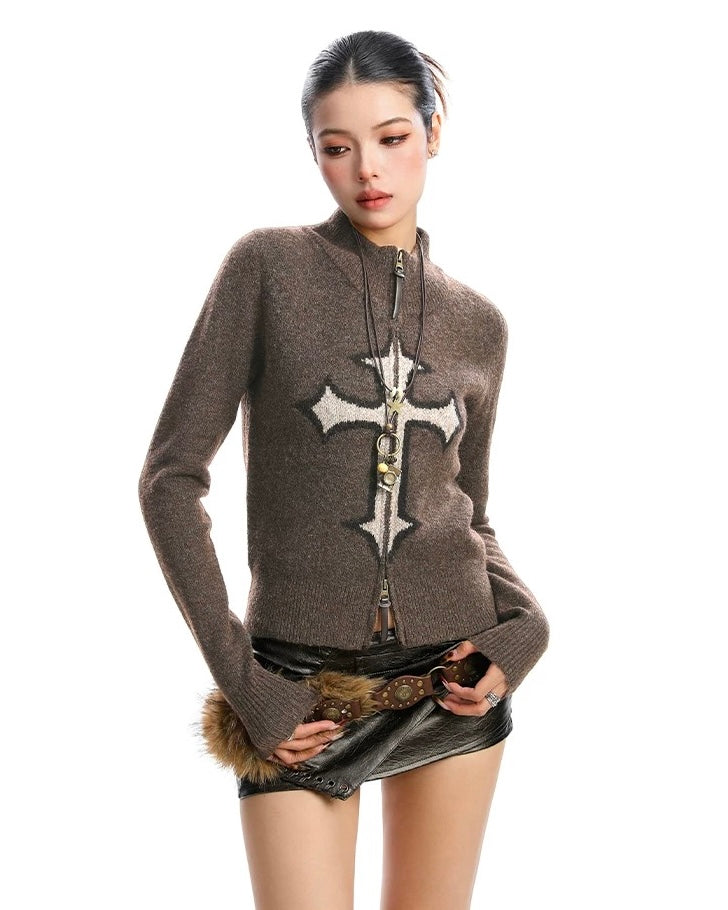 Cross Zip Knit Jacket mry002073