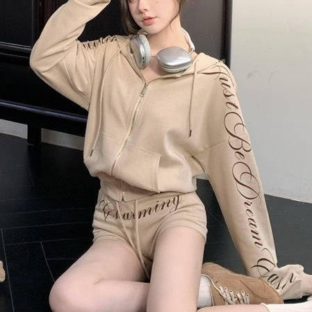 【Carina】セットアップ ジッパーパーカー ショートパンツ mry001519