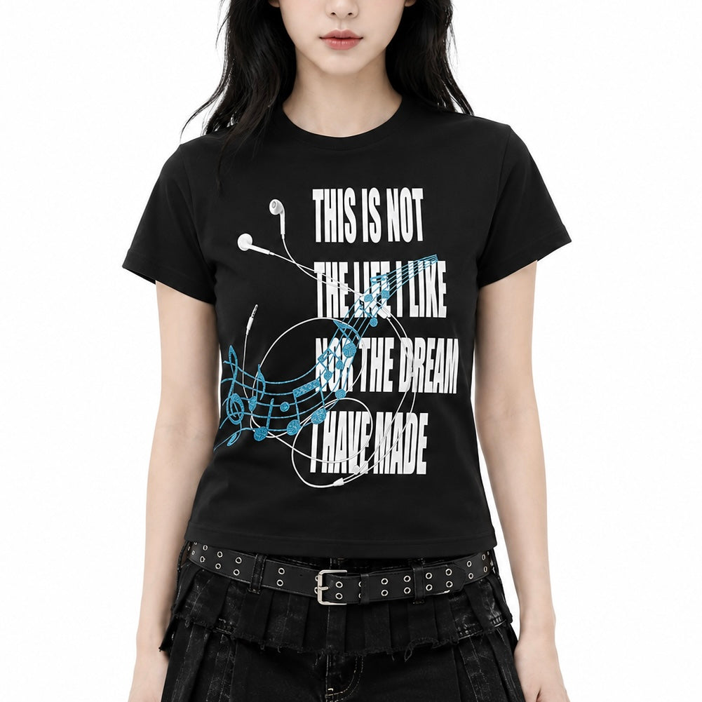 【新作】イヤホンメロディ フィットTシャツ mry002623