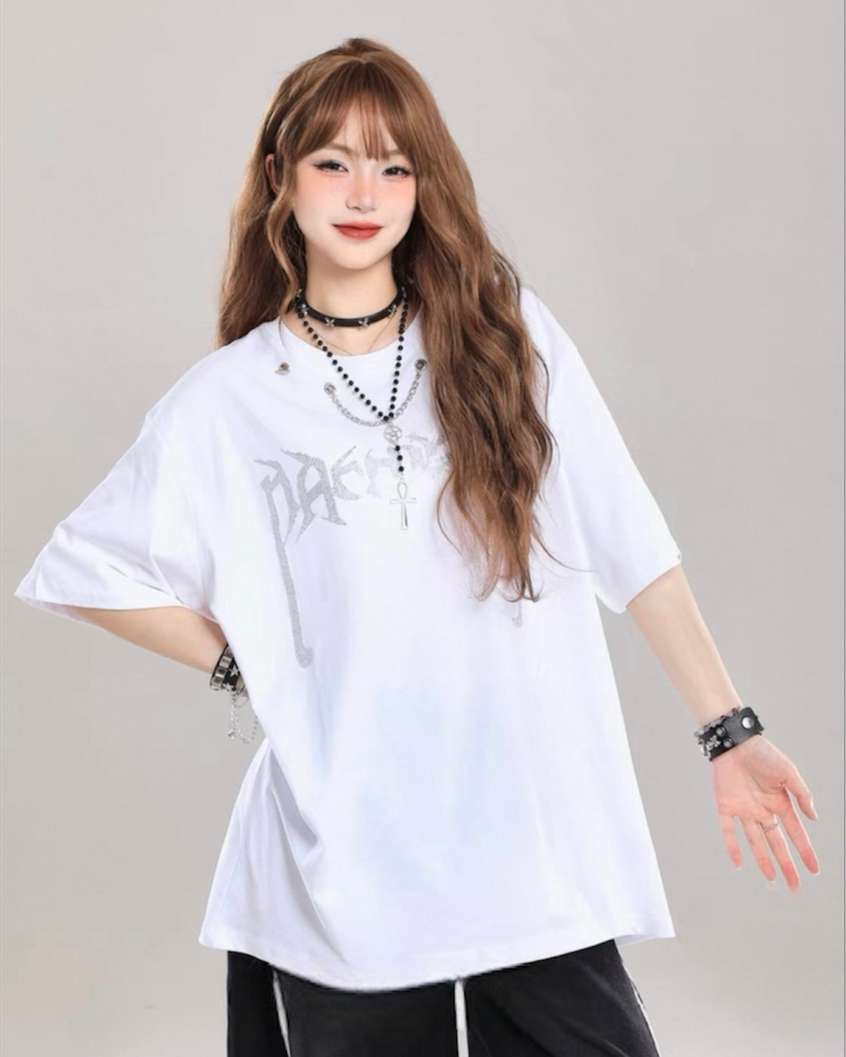 【リピート続出 /2color / Unisex】Vortex Chain Print T-Shirt mry001641