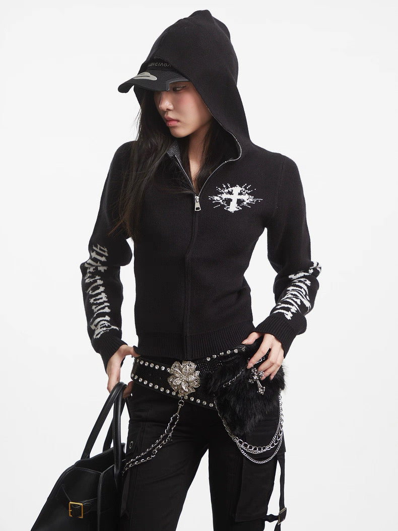 【評価★4.8以上／Top】Gothic Knit Zip Jacket mry001930