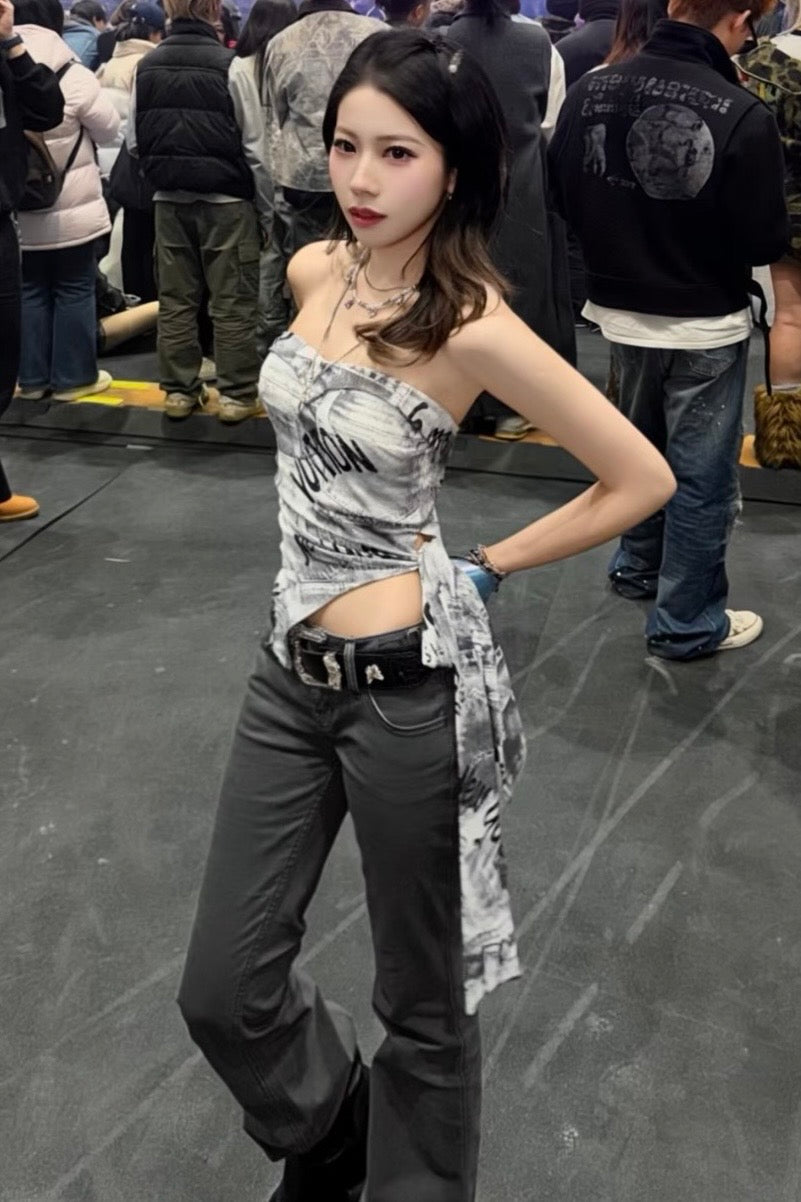 【トップス】プリントチューブトップスmry002331