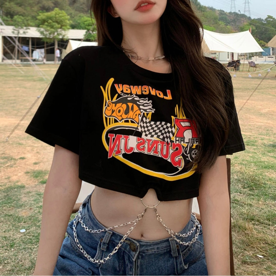2023SS アメリカン レトロ オールマッチ 半袖 Tシャツ 韓国ストリート 韓国カジュアル  mry000703