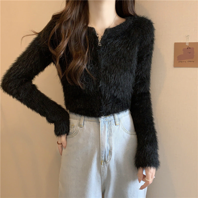 【リピーター続出 / 2color】着回し抜群 ジップアップニット mry001539
