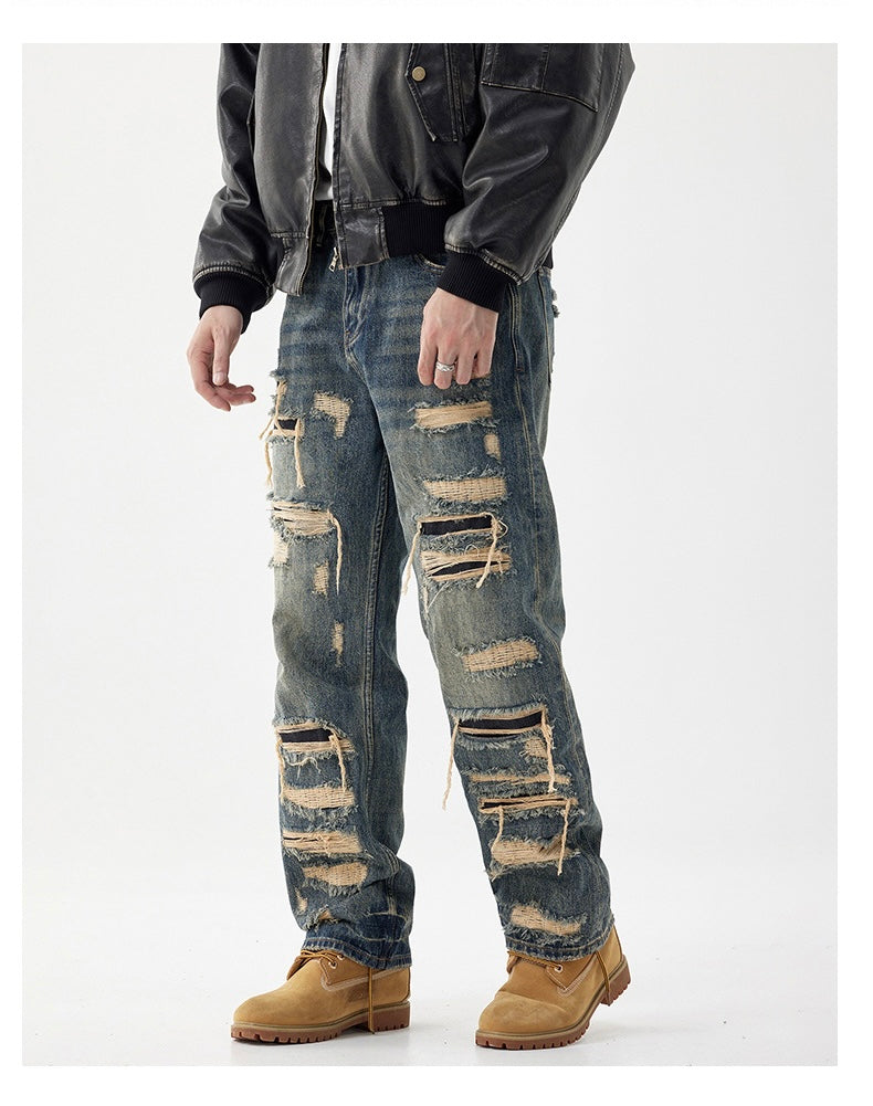 【6サイズ展開】Ruin Theory Distressed Denim Pants mry001721