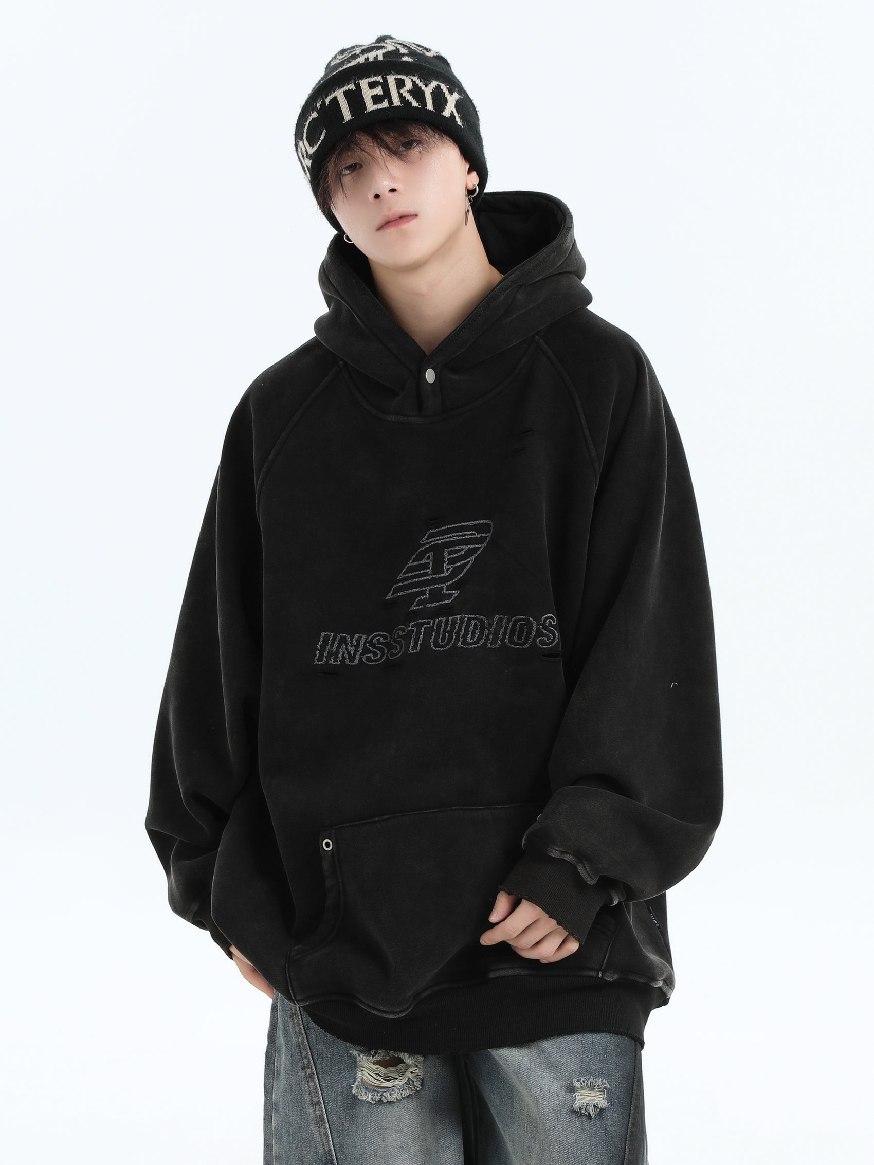 【評価★4.8以上／Tops】Washed Logo Oversized Hoodie mry001915