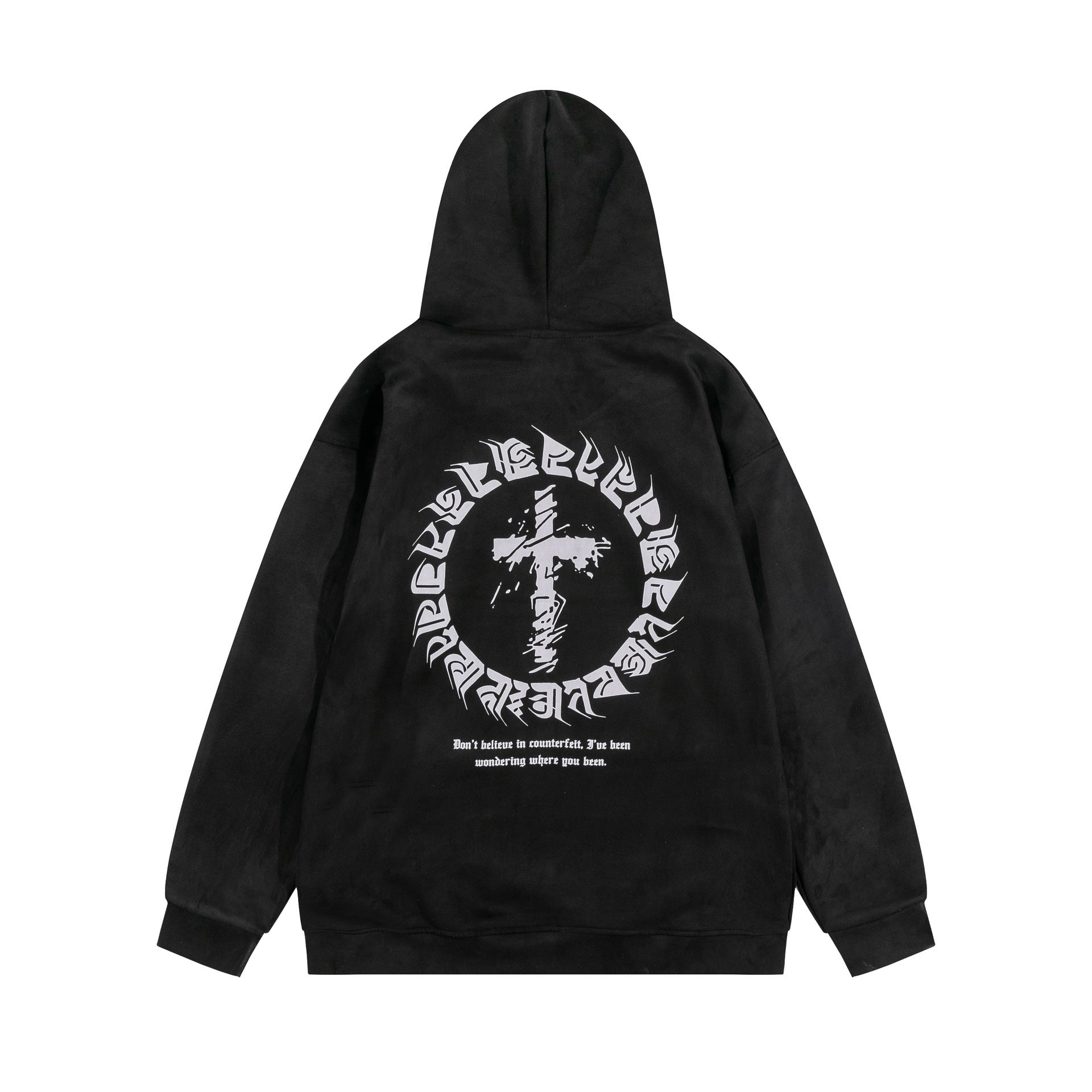 【大人気/2color】American Suede Print Hoodie  mry001001