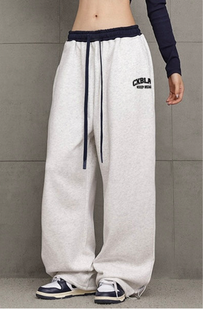 【YURU:FIT/3color】Logo Drawstring Wide Sweatpants mry001723