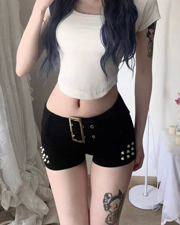 Studded Belt Shorts mry002066