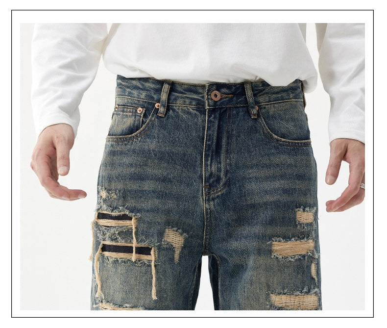 【6サイズ展開】Ruin Theory Distressed Denim Pants mry001721
