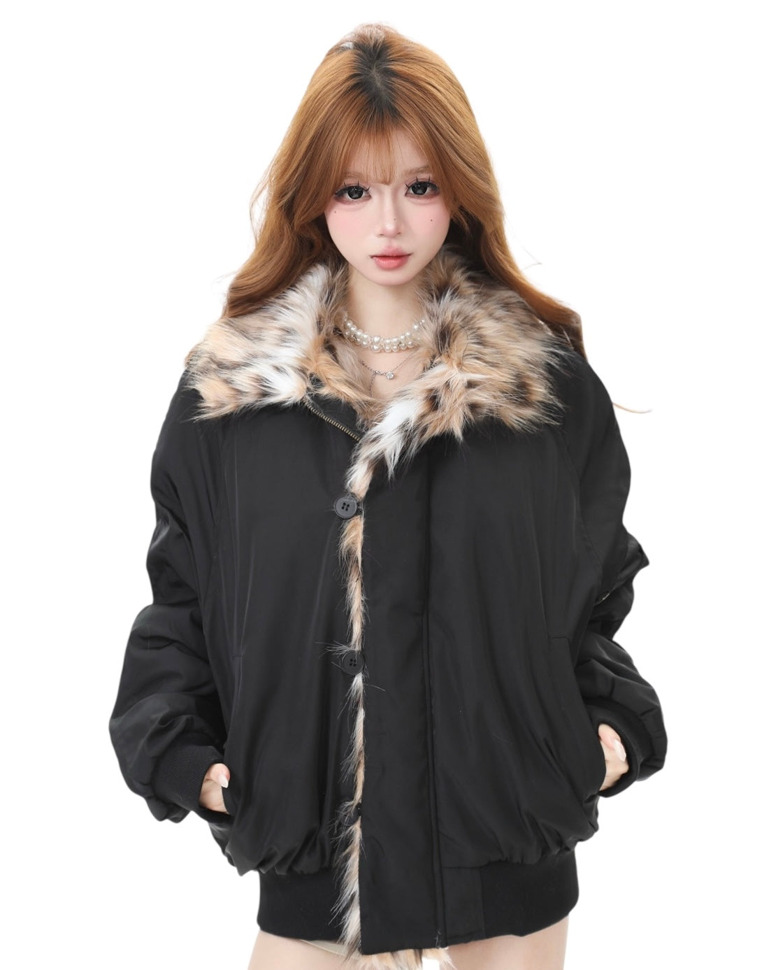 Faux Fur Collar Puffer Jacket mry002020