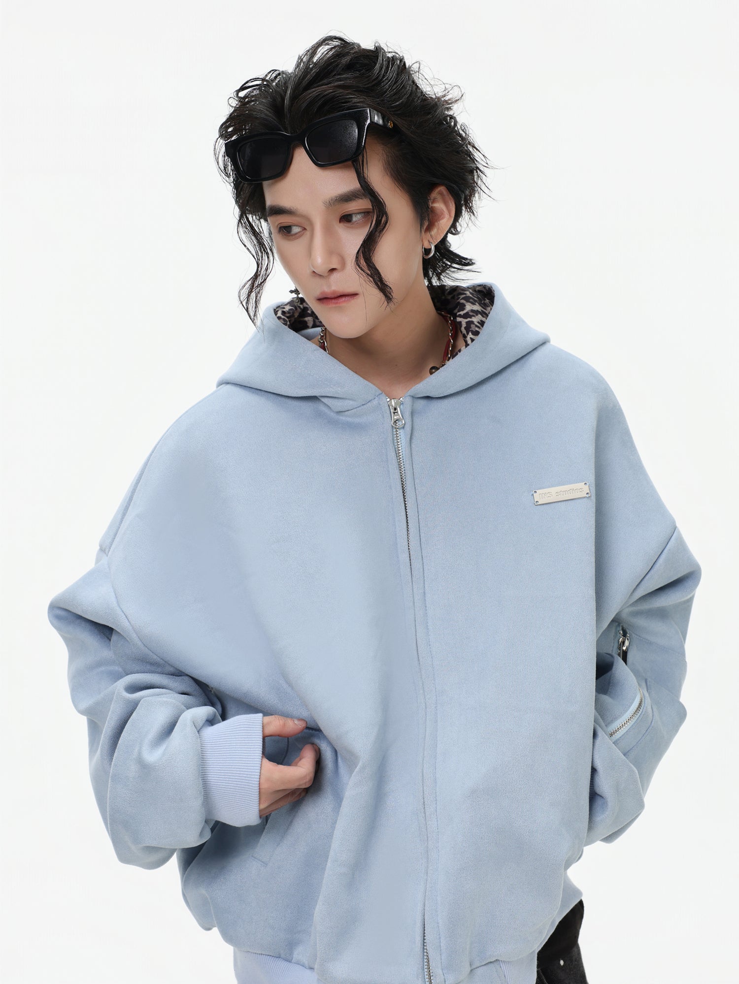 【評価★4.8以上／高品質】Leopard Lined Oversized Zip Hoodie Jacket mry001903