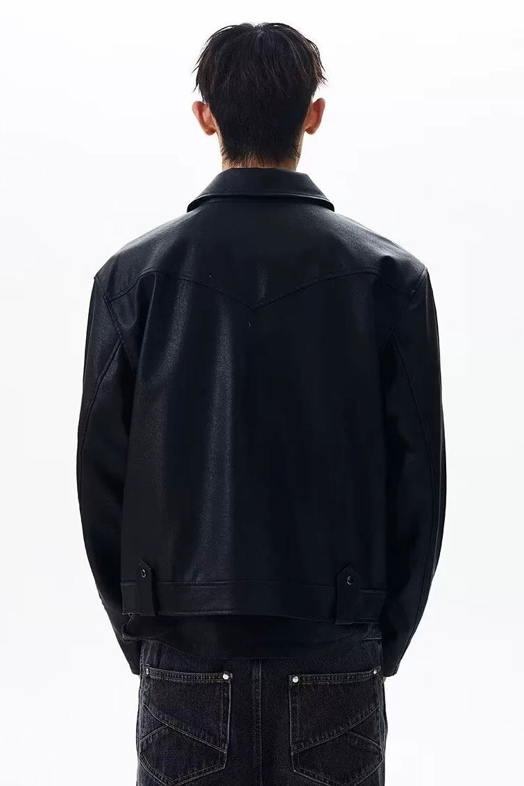 Leather Trucker Jacket mry002208