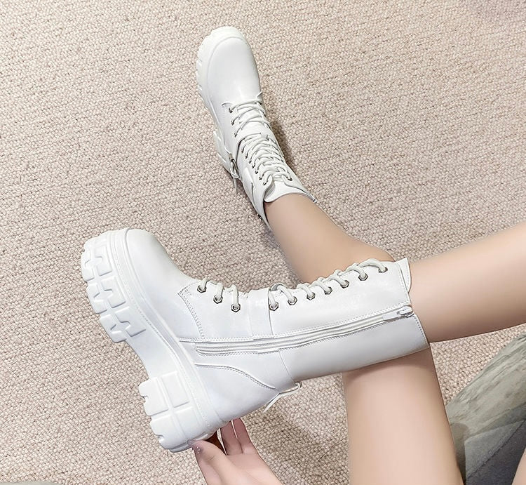 【2color】Utility Pocket Platform Combat Boots mry001670